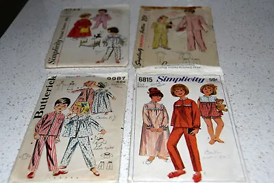 $5.99 • Buy Vintage Sewing Patterns Girls & Boys Pajamas Size 2,3,7,8