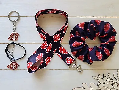 All In One Naruto Leaf Vilage Ninja Bundle Scrunchie Keyfob Lanyard Necklace • $48.90