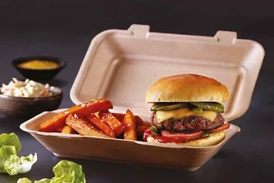 Large Insulated Clamshell Takeaway Food Box Burger Box Fish & Chip Tray Packages • £6.50