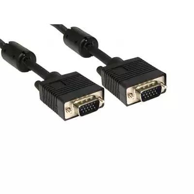 10m Fully Wired SVGA / VGA Monitor LCD TV Cable Male To M 15 Pin DDC Shielded • £14.29