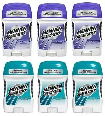 6 Cool Breeze Alpine Mixed Mennen Speed Stick Men Deodorant Free Shipping 60g • $54.99