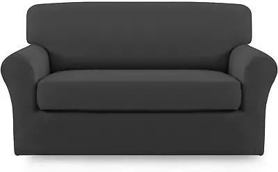 Easy-Going 2 Pieces Microfiber Stretch Sofa Slipcover – Spandex Soft Fitted So • $33.86