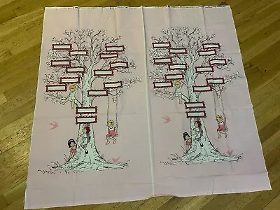 Pair 2 Children At Play Family Tree Fabric Panel Sarah Jane For Michael Miller • $28