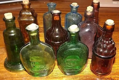 Wheaton Glass Mini Bottles Lot Of 10 Bottles 3  Mixed Colors • $9.99