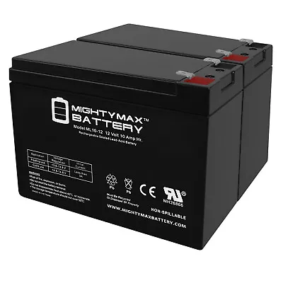 Mighty Max 2 Pack - 12V 10AH Sealed Lead Acid (SLA) Battery For RAZOR MX350 V1-8 • $49.99