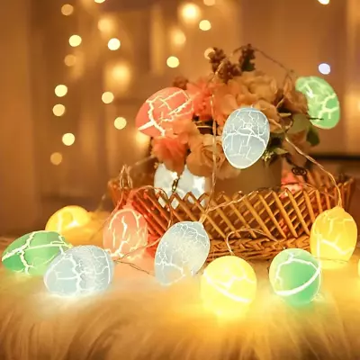 1.5M/3.0M Easter Egg Shaped 10/20 LED String Lights Garland Battery Operated UK • £7.99