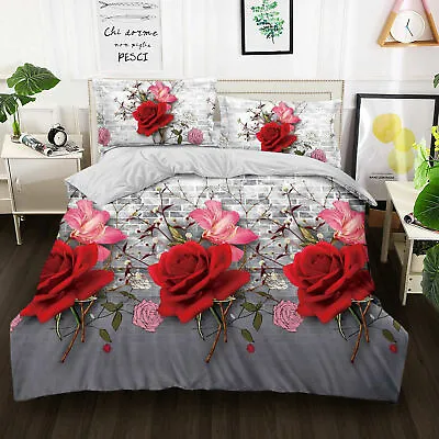 £13.81 • Buy  3D Duvet Cover Bedding Set With Fitted Sheet & Pillowcases Double King Size