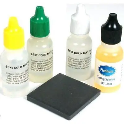 Gold Test Acid 10K 14K 18K Platinum & Jewelers Jewelry Testing Stone Kit • $18.61