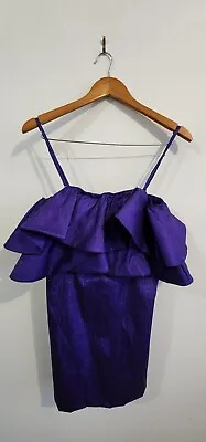 $40 • Buy ZARA Label Womens BNWT Purple Metallic Shimmer Cocktail Party Dress S Unbranded