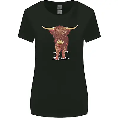 Highland Cattle Cow Scotland Scottish Womens Wider Cut T-Shirt • £8.49