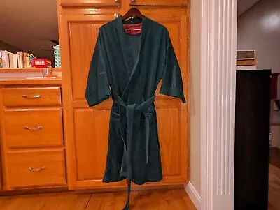 Vintage 70s Emerald Green State O Maine Green  Velvet Jacket Robe Men One Size  • $25.50