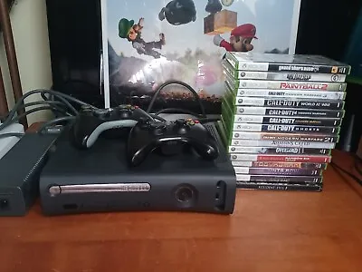 $95 • Buy Xbox 360 Elite 120GB Console 2 Controllers 16 Games *Tested* Working!