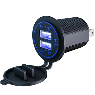Car Cigarette Lighter Socket Dual USB Fast Charger With Touch Switch Aperture • $12.15
