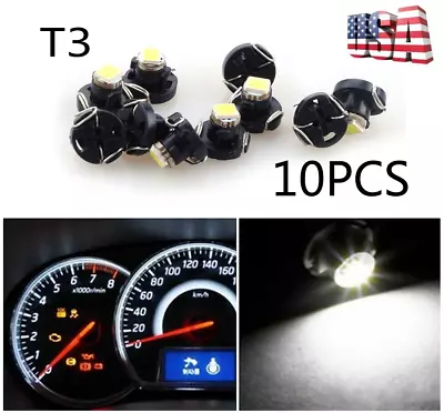 10 Pcs White T3 Neo Wedge LED Bulb Cluster Instrument Dash Climate Light 1210SMD • $10.33