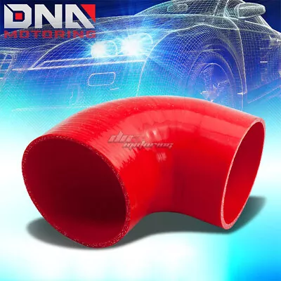 4  3-ply Reinforced 90-degree Elbow Intake Piping Silicone Coupler Hose Red • $13.88