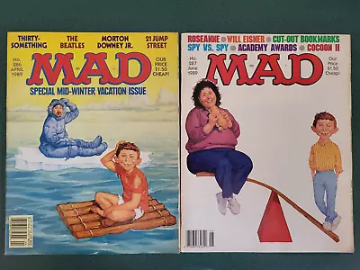 Mad Magazine Lot ~ #286 Apr 1989 & #287 Jun 1989~ Roseanne + Iceberg Covers! • $7.99