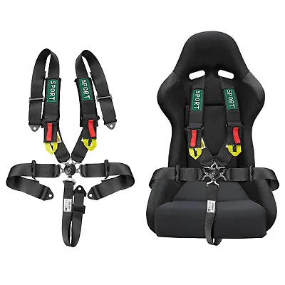 5 Point Racing Harness Camlock Quick Release Safety Seat Belt Black ATV UTV • $61.95