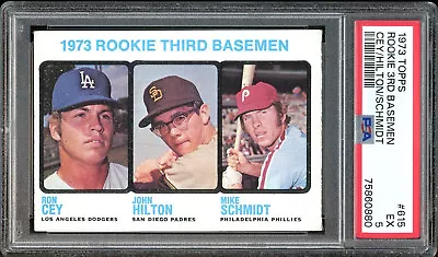 1973 Topps #615 MIKE SCHMIDT (Phillies) ROOKIE - RON CEY (Dodgers) PSA 5 NICE! • $249