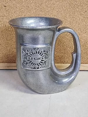 Vintage Pewter Drinking Horn Mug Asheville Brewing Company Tavern Beer Tankard  • $8