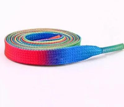 Rainbow Shoe Laces Pair Colour Fun Accessories 120cm Long Pair Fast Dispatch... • £2.85