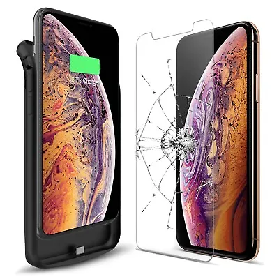 $62.69 • Buy IPhone XS / X Battery Case 6000mAh Power Bank Charging Matte Cover For Apple AU