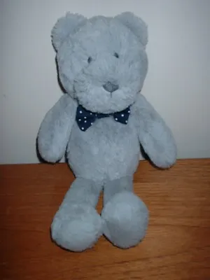 Tesco F & F Baby Girl/boy Grey Teddy Bear With Bow Tie  Soft Toy - Ex Con • £3