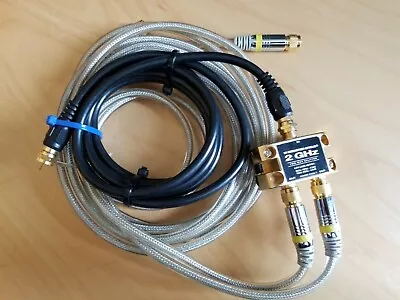 Monster Cable Ultra RF Cable/Satellite Splitter - 1 In 2 Out - 2 GHz With Cables • $40