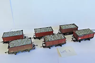 OO Gauge Hornby R239 And Others BR Brown 26T MSV Stone Wagons With Load Added X6 • £60