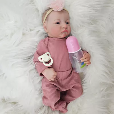  19  Reborn Baby Doll Girls Preemie Lifelike Full Vinyl Body With Veins Handmade • $131.59