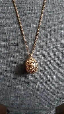 Joan Rivers Gold Tone Rope Necklace Faberge Egg Pendant. Excellent Condition 30  • $24.99