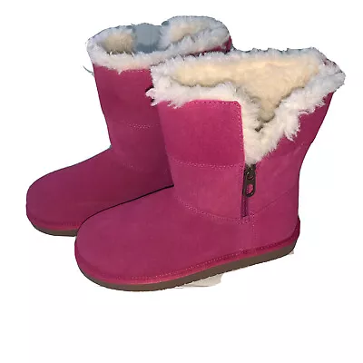 KOOLABURRA By UGG BOOTS Girls Size 3 KARIBEL SHORT Raspberry Pink Suede New • $19.99