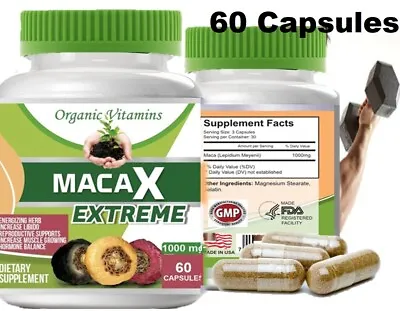 Maca Root Powder Capsul Men Women Organic Raw Health Balance Weight Gain • $11.49