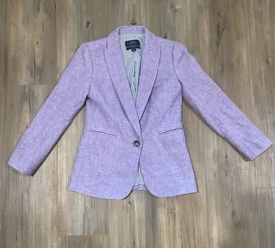 J. Crew Women's Lavender Wool Blazer/Jacket Size 00 • $60