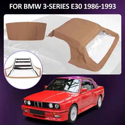 For 1986-93 BMW 3-Series E30 Convertible Soft Top With Window Tan Vinyl • $121.79