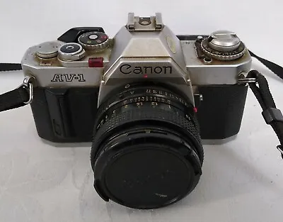 Canon AV-1 35mm Film SLR Camera Body & 50mm 1:1.8 FD Lens Vintage Japan • £65