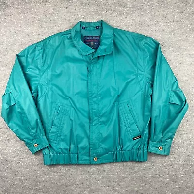 Vintage Members Only Mens Jacket Green Blue Full Zip Knit Cuffs Pockets Size 42 • $28.88