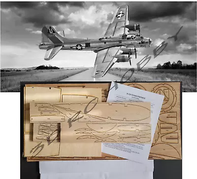 B-17F Flying Fortress 78  WS RC Airplane Laser Cut Balsa Ply & Short Kit W Plans • $274.99