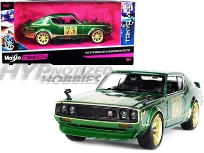 Maisto 1:24 1973 Nissan Skyline 2000gt-r (kpgc110) Die-cast Green 32539 • $16.90