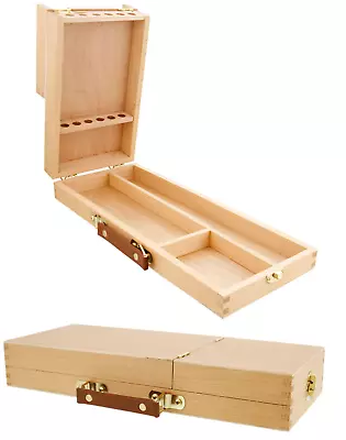 £9.99 • Buy Artist Paint Brush, Drawing Pencils & Tools Wooden Storage Box Flip Opening HX31
