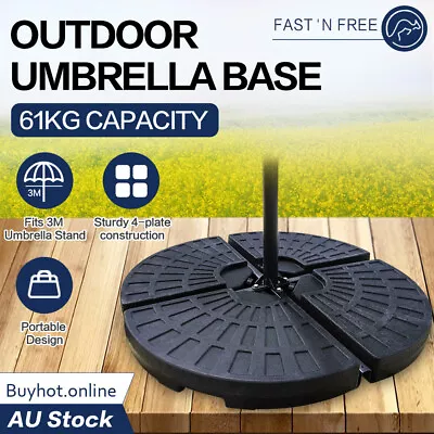 Outdoor Patio Umbrella Base Stand 4 Pcs Round Base Pod Plate Sand Water Filled  • $89.95