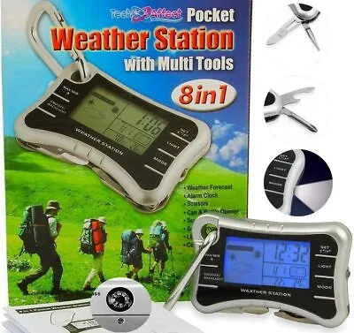  2 Keyring Multitool Digital Weather Stations For Home Carabiner Watch • £17.99