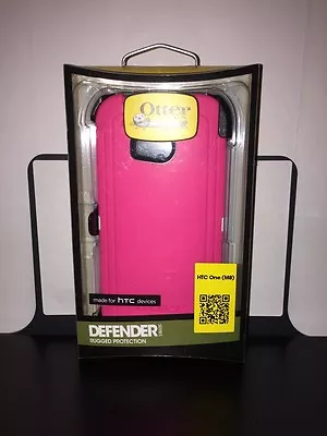 OtterBox Defender Series Case And Belt Clip HTC One M8 Neon Pink • $9.95