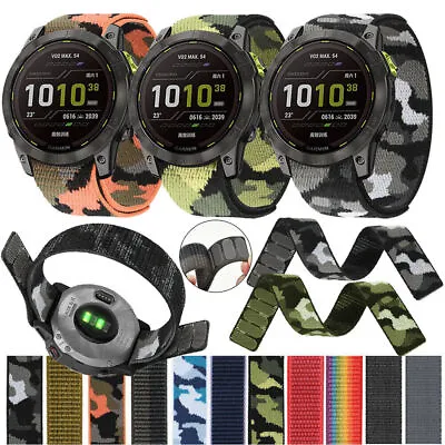 For Garmin Fenix 3HR 5 5X Plus 6 6X Pro 7 7X Elastic Nylon Loop Watch Band Strap • $7.59