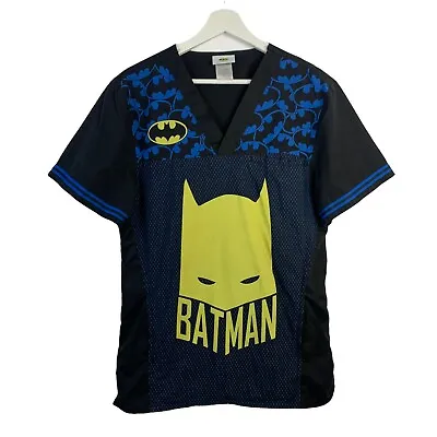 Cherokee Sz S Scrub Top Tooniforms Batman Medical V-Neck Short Sleeve Blue Mens • $14.89