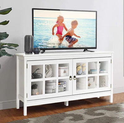 $204.95 • Buy Giantex TV Cabinet Entertainment Unit Stand Wooden Storage Cabinet Modern White