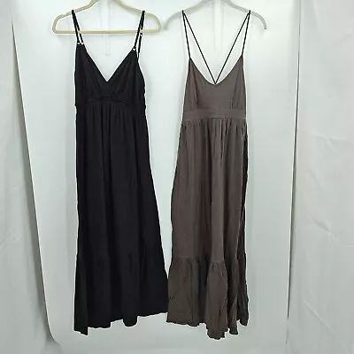 Maternity Lot Of 2 Maxi Dresses Size Medium Black Green Gap Motherhood • $24