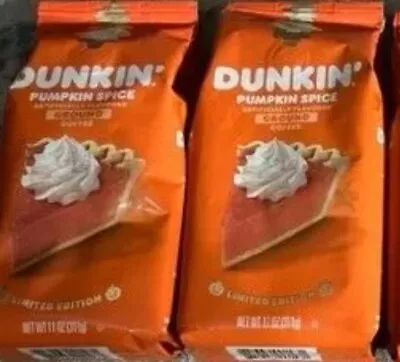 $13.50 • Buy 📫Two (2)  DUNKIN PUMPKIN SPICE GROUND COFFEE 11 OZ. Lot#112