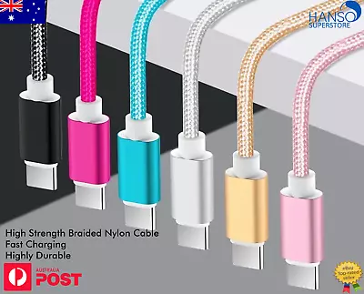 Braided USB To Type C Charger Cable 2A Fast Charging Cord For Samsung IPhone 15 • $5.99