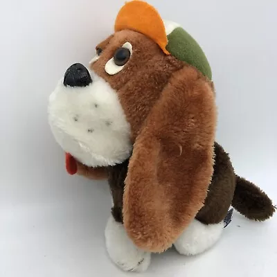 Vintage Wallace Berrie & Co. Inc. 9  Plush Dog With Cap Hat 1980 • $13.95