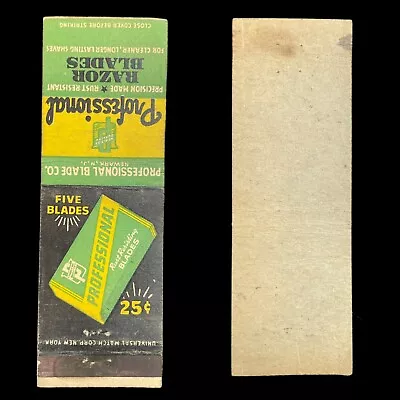 VINTAGE Matchbook Cover  Professional Razor Blades-Professional Blade Co.-Newark • $4.26